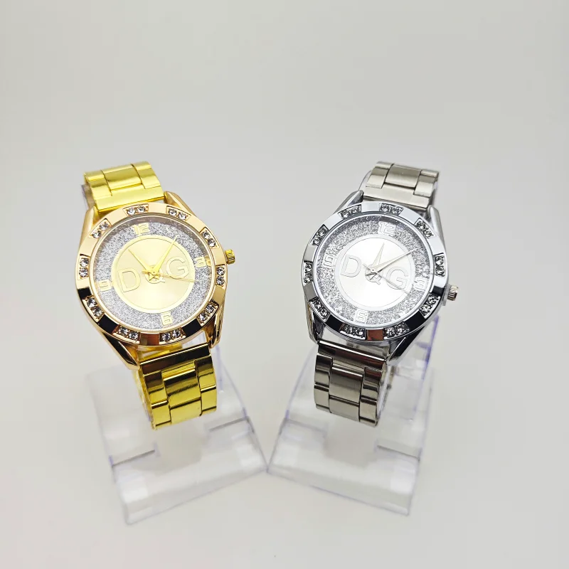 Fashion Luxury Brand Watch DQG Crystal Quartz Female Watch Gold Silver Stainless Steel Ladies Dress Wristwatch Zegarek Damski