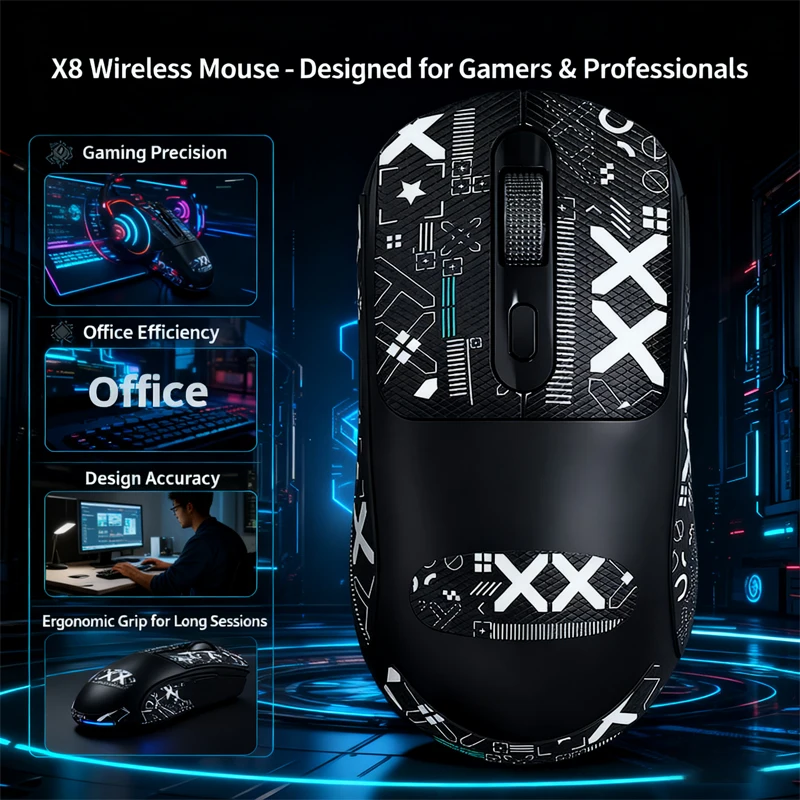 2026년 신형 멀티 모드 블루투스 게이밍 마우스 충전식 2.4G USB 무선 RGB 백라이트 마우스 태블릿 노트북용