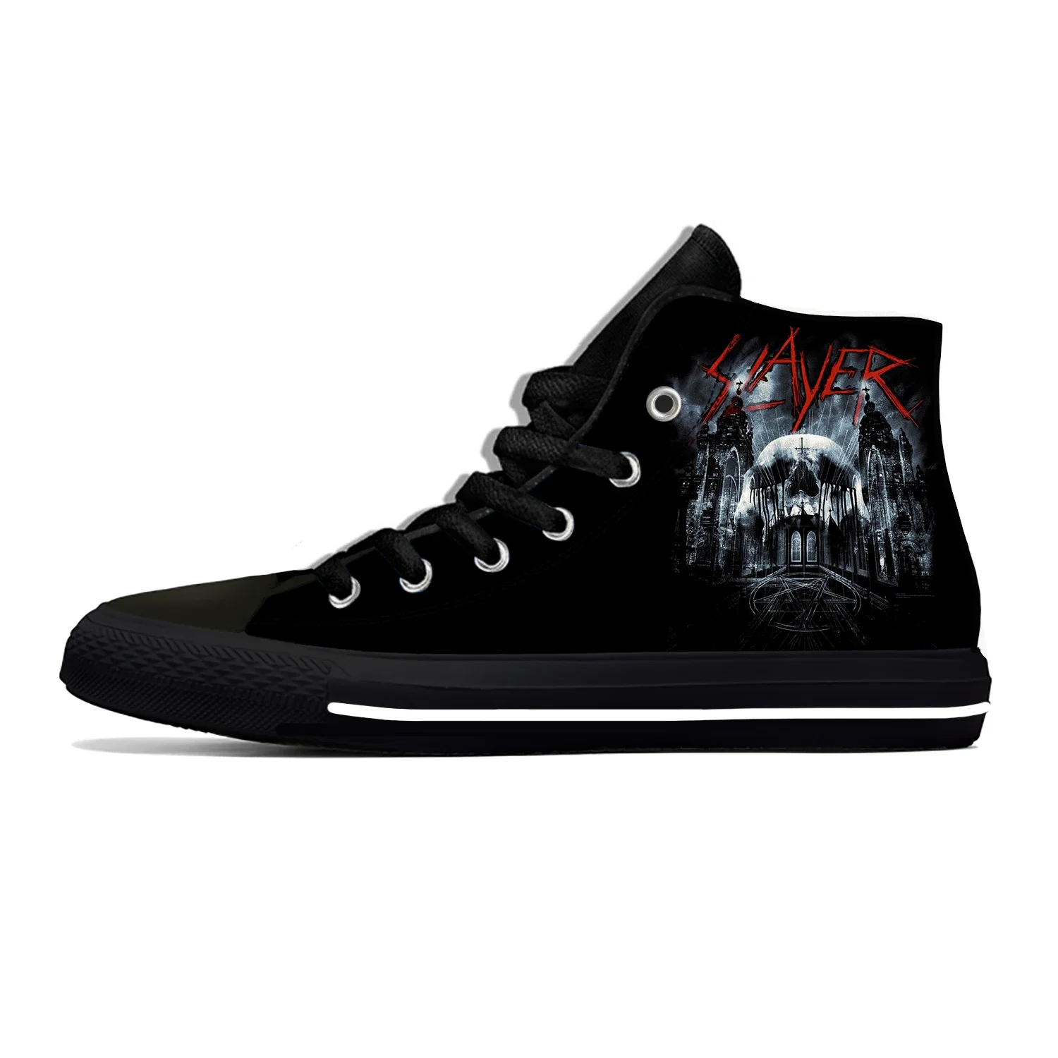 Slayer Heavy Metal Rock Band Horror Scary Fashion Casual Cloth Shoes High Top Lightweight Breathable 3D Print Men Women Sneakers