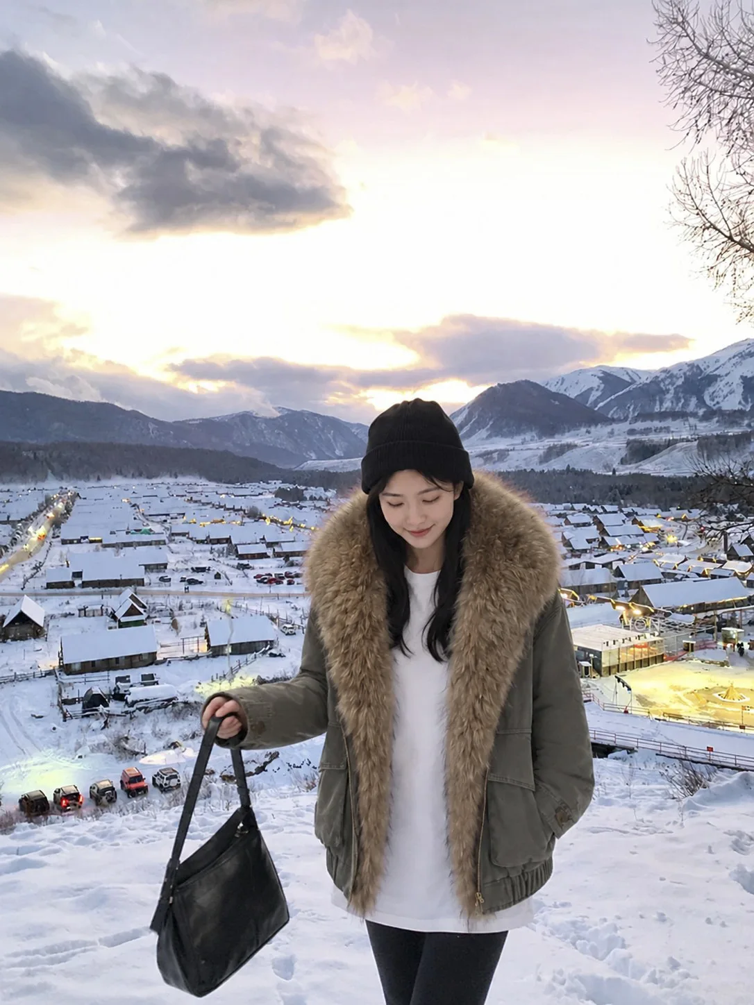 Winter Natural Detachable Large Fur Collar Down Jacket Women White Duck Down Fur Parker Outwears Female Warm Thick Down Jacket