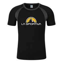 2024 Summer Men's La Sportiva Logo Print Running Sports Solid Color Short Sleeve Trendy Cotton Simplicity High Quality Tees Tops