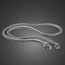 Men 925 Sterling Silver Dragon Necklace Vintage 5MM 20