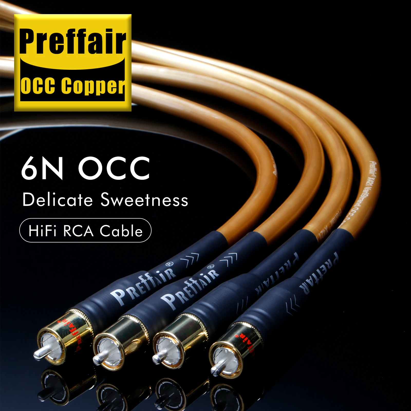 Preffair X421 RCA Cables 6N OCC Copper HIFI XLR interconnect Wire audio video extend Analog Interconnects cables