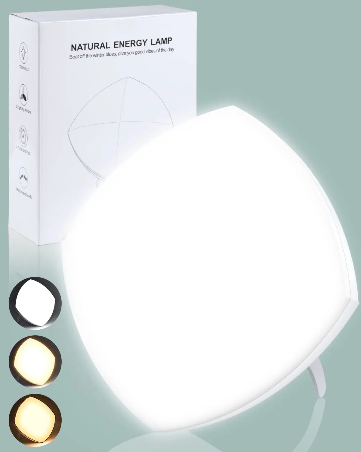 LED Daylight Lamp 10000 Lux Cool & Warm Light Therapy Lamp Against Depression 3 Light Colours 5 Brightness Levels Touch Control