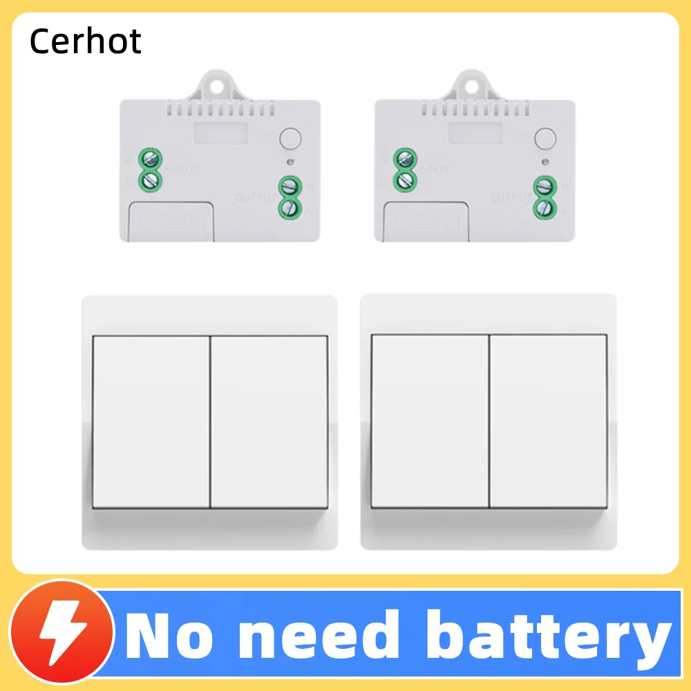 Wireless self-powered switch household  remote control Push button switch on off Wall Light Switch without battery Waterproof