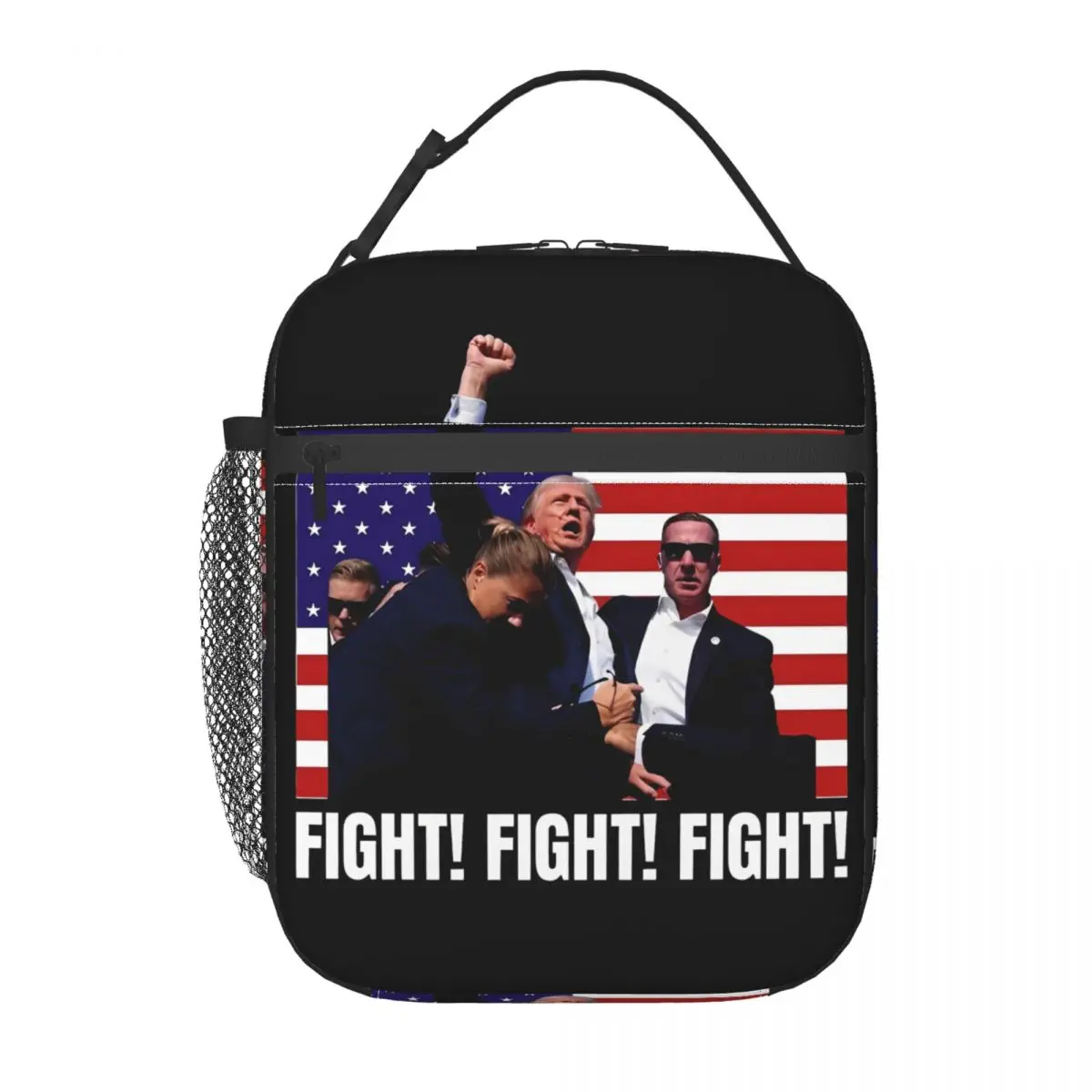 Lunch Box 2024 President Trump Fight Merch falled Shooting Shot Trump Meme Food Box Y2K Thermal Cooler Bento Box per il lavoro