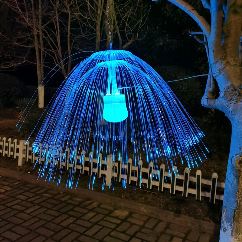 Double-layer Fiber Optic Jellyfish Light Colorful Flashing Light Starry Outdoor Landscape Light Square Park Scenic Spot Lighting