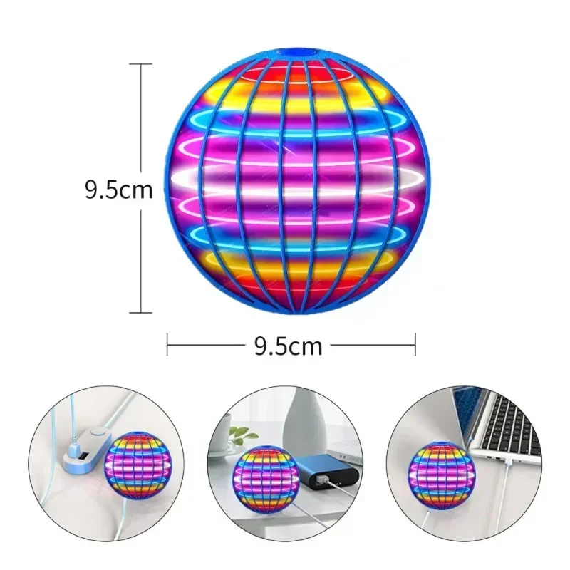 Flying Ball Suspension Color LED Automatic Boomerang Ball Black Tech Magic Ball Flying Toys Gyroscopic Anti-Gravity For Children