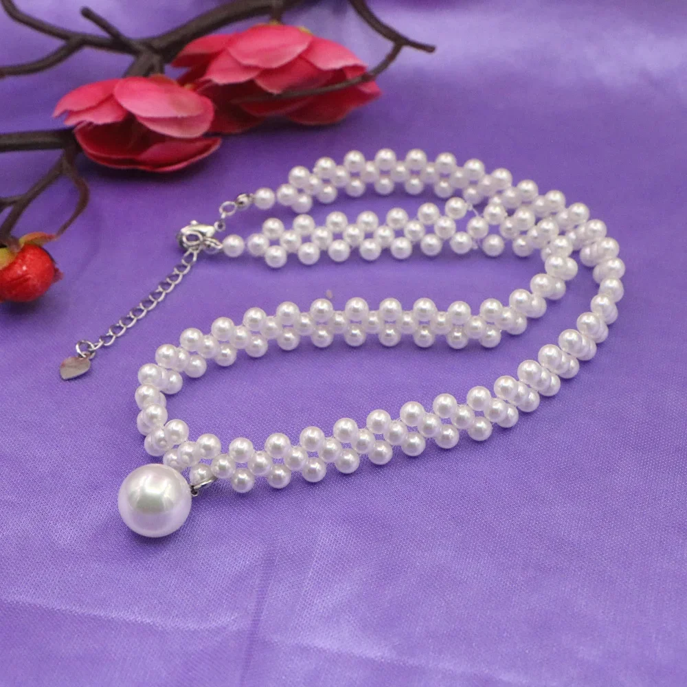 

Fashion Natural Shell Pearl Beads Collarbone Chain Pendant Charming Fine Bridal Dress Banquet High Quality Jewelry Accessories