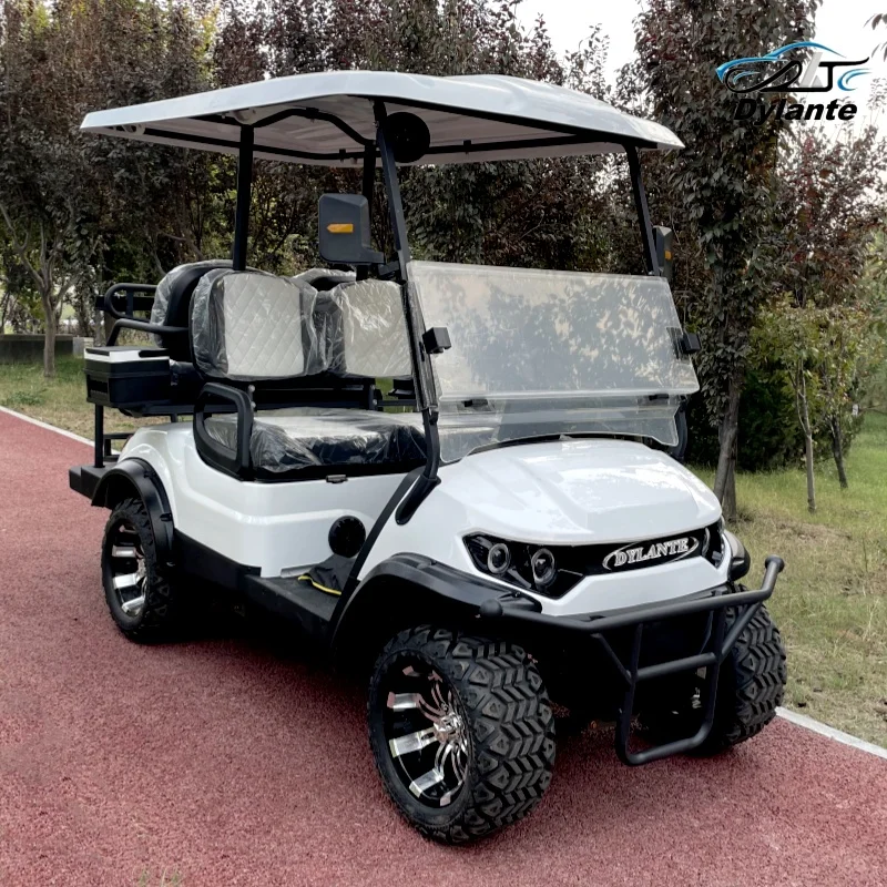 2025 جديد 2 + 2 مقاعد سيارة الصيد نقطة مزدوجة حزام الأمان 7.5KW عالية الطاقة عربة جولف كهربائية لنادي نطاق الرماية الميدانية #3