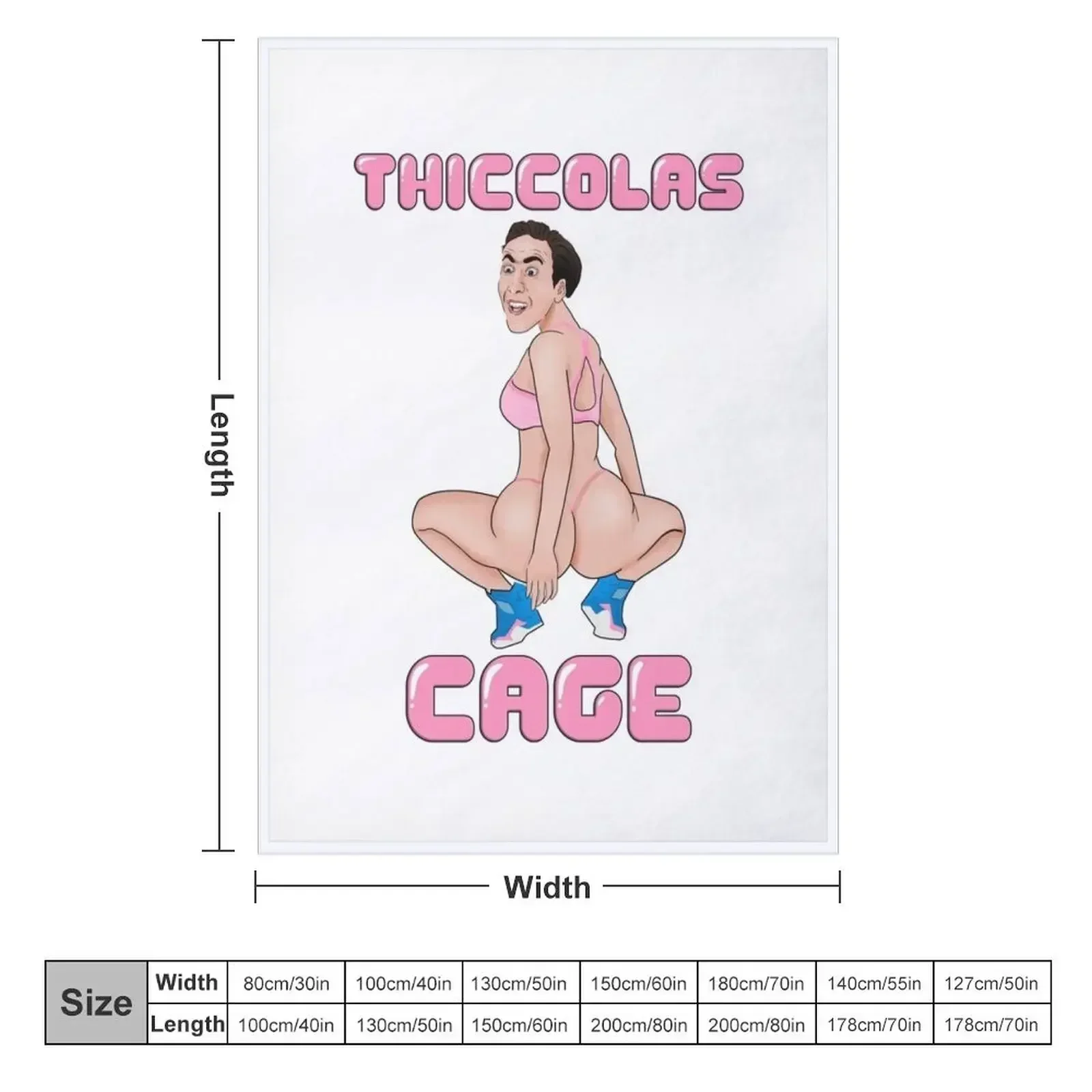 Thiccolas Cage - Dummy Thicc Nicolas Cage Meme Throw Blanket Winter beds warm winter Blankets