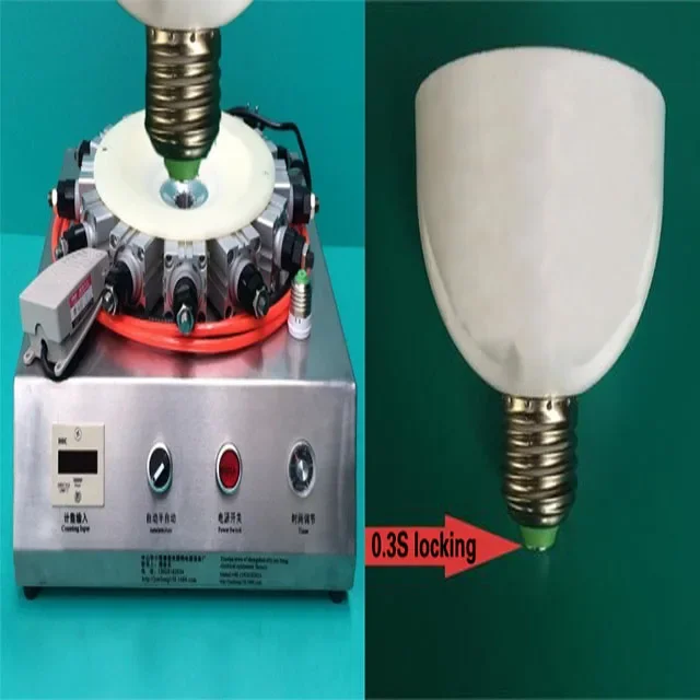 Lâmpada Cap Crimping Locking Machine, Bulb Holder e Montagens