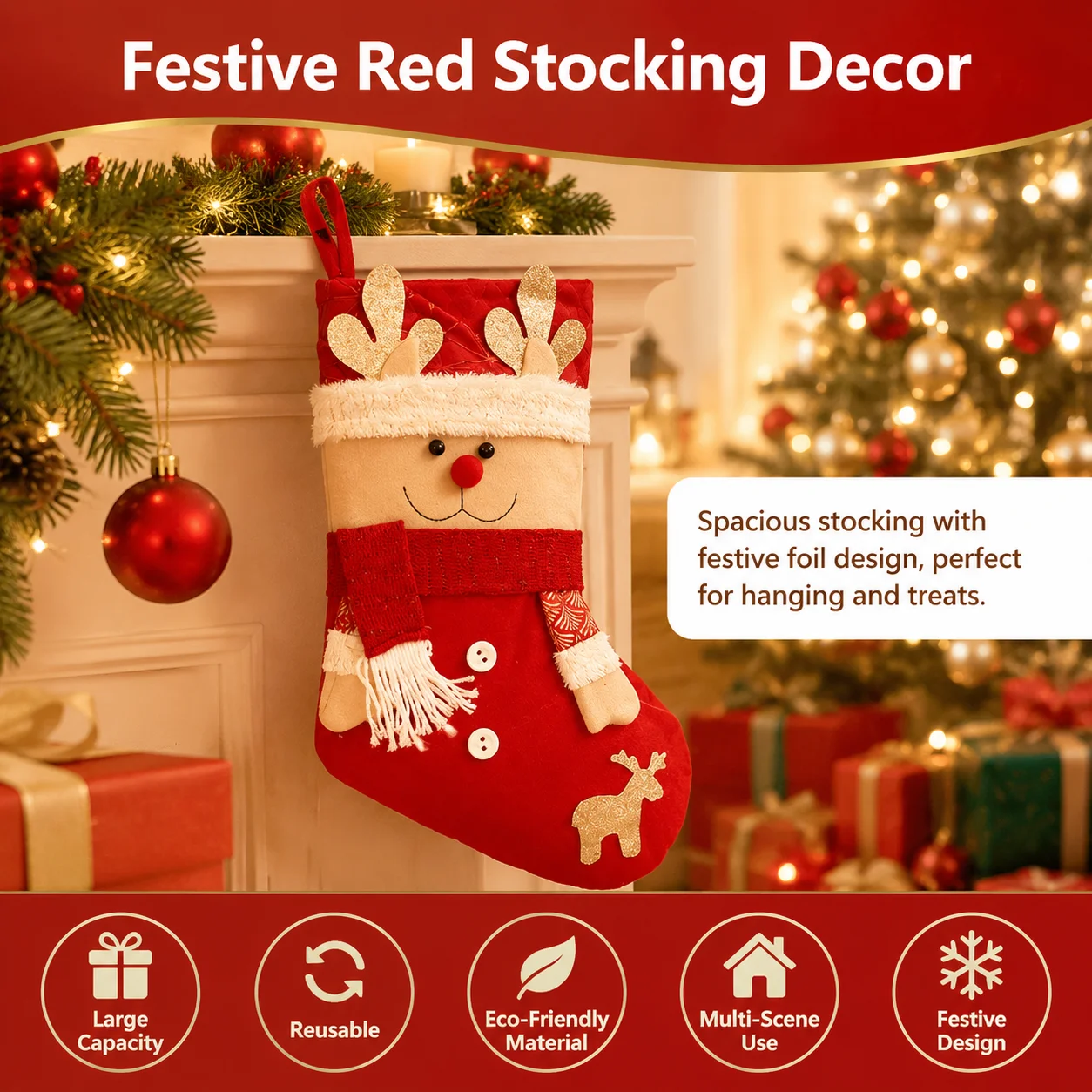 Meia de Natal para Pendurar, S - Christmas Stocking Hanging avaliação e preço