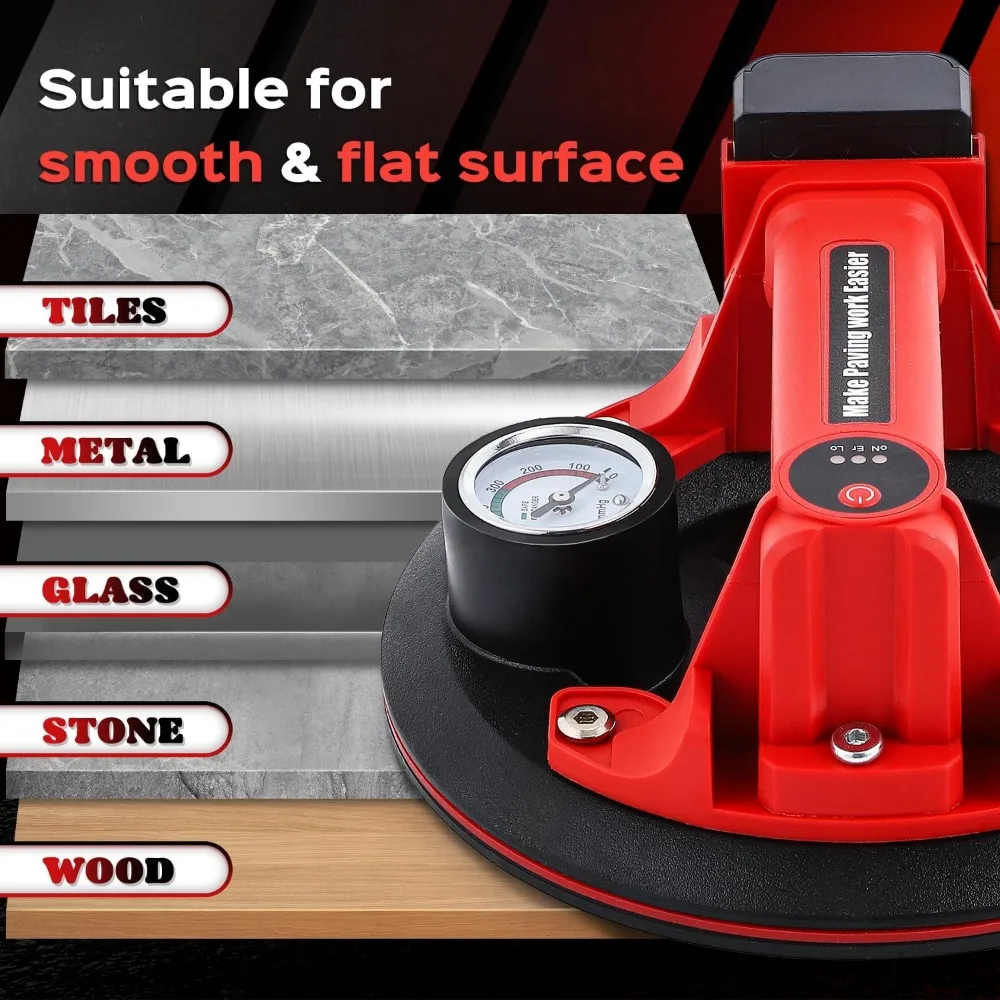 2 Pack Electric Glass Suction Cups 8" Auto Stop/Suction Vacuum Cups for Glass Metal Ceramic tile Smooth Board Marble Windshields