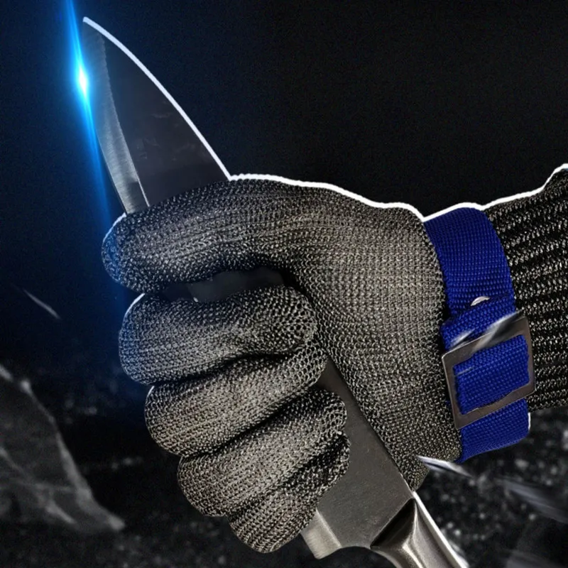 Металлические перчатки с защитой от порезов, защитные от порезов, устойчивые к ударам, проволока из нержавеющей стали, металлическая сетка, защитные перчатки для мясника, устойчивые к порезам