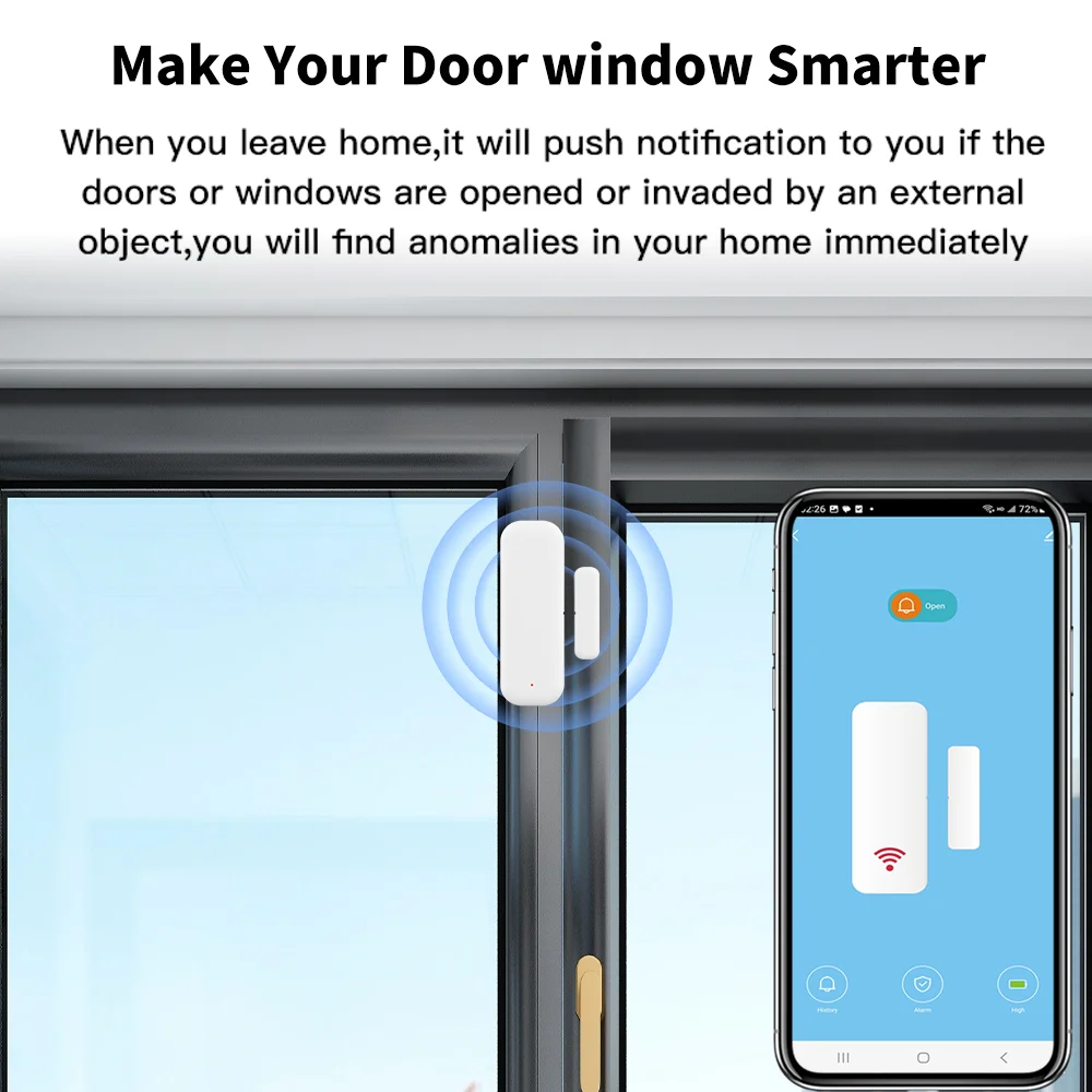 Tuya Zigbee 3.0 Door Window Sensor Contact Sensor For Smart Life APP Remote Control Work with ZHA Zigbee2Mqtt Alexa