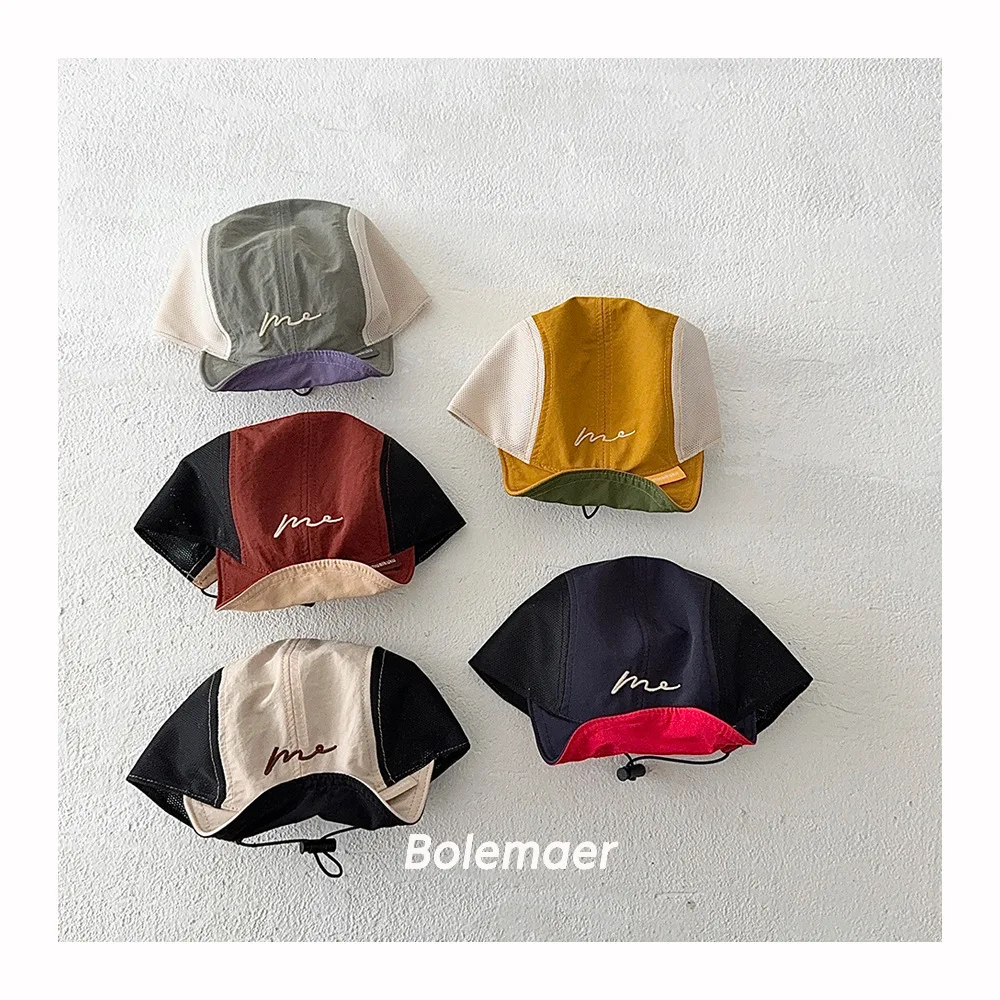 

Personalized Reversible Kids Baseball Hat Candy Color Baby Sunshade Peaked Cap Children Duck Tongue Cap Boy Girl Outdoor Visors
