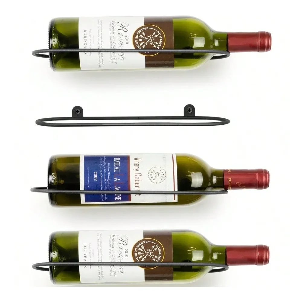 

Настенная горизонтальная подставка для вина с прочной конструкцией, держатель для бутылок, винная полка для кухни, бара, дома, декора столовой, 4 шт.