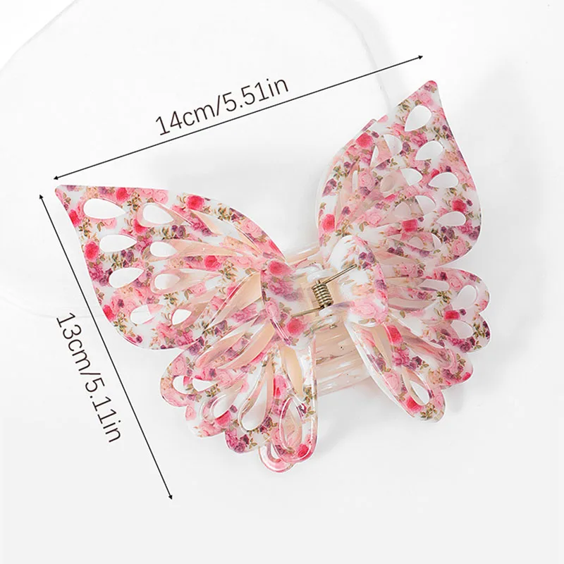 Trendy Women Extra Large Hair Claw Clips Coloured Decorative Design Hollow Butterfly Hairpin Hair Clip Girls Hair Accessories