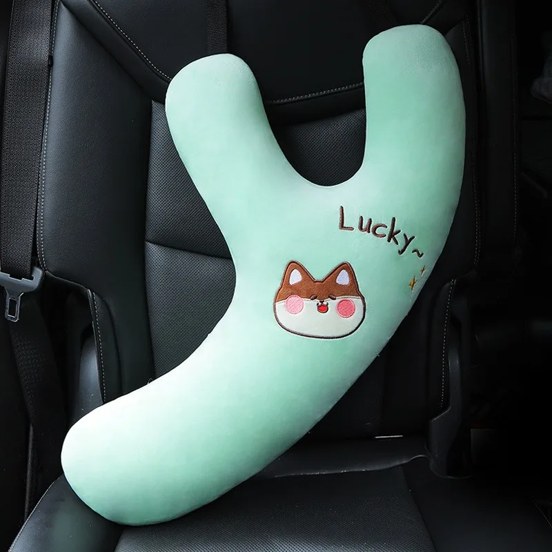 ركوب لمسافات طويلة، قطعة أثرية للنوم في السيارة الخلفية، حزام مقعد سيارة للأطفال، وسادة رمي الرقبة
