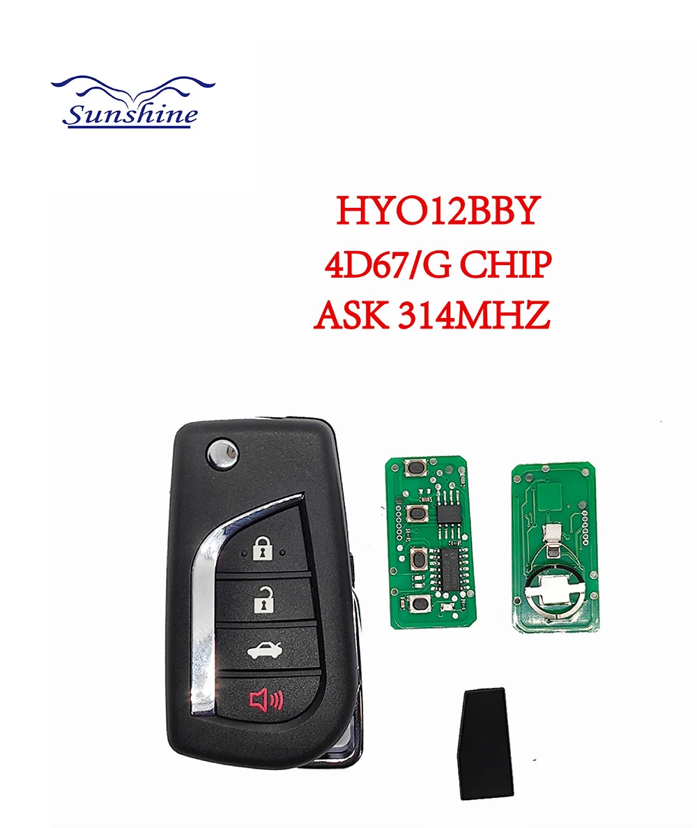 Sunshine Upgrade Flip HYQ12BBY Car Key Remote Fob 314Mhz 4D67/G Chip For Toyota Camry Avalon Corolla Matrix RAV4 Venza Yari