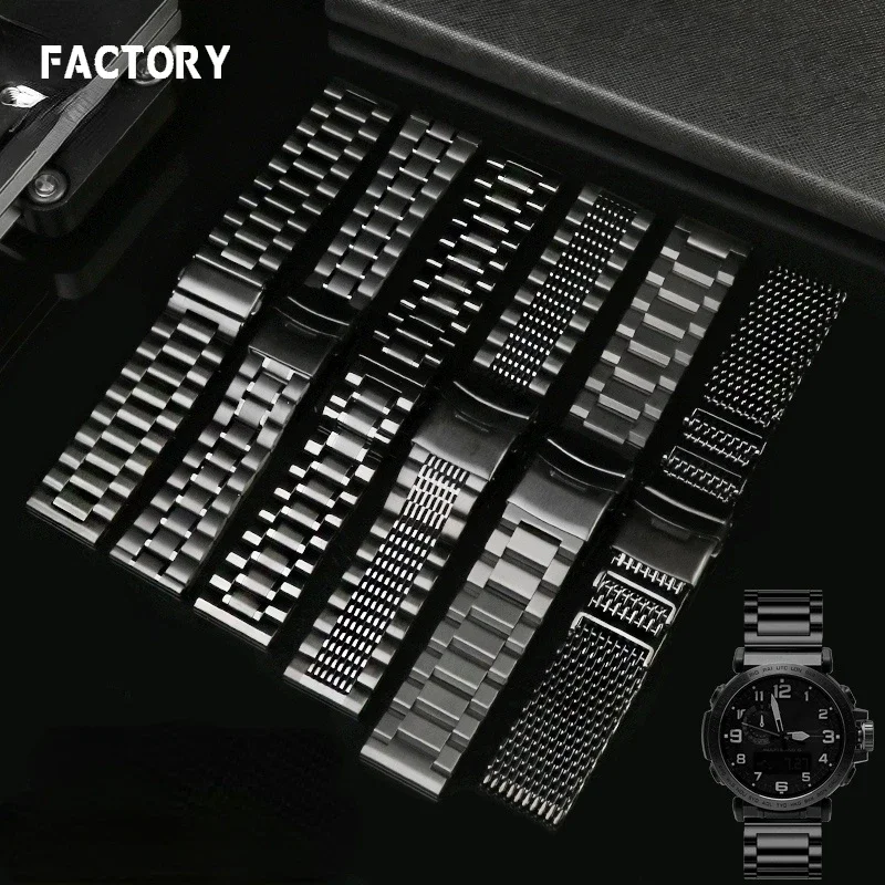 316 Solid Stainless Steel Watch Band untuk Casio PRG-600YB/PRG-650/PRW-6600 Pria Logam Aksesoris Tali 20 22 24Mm