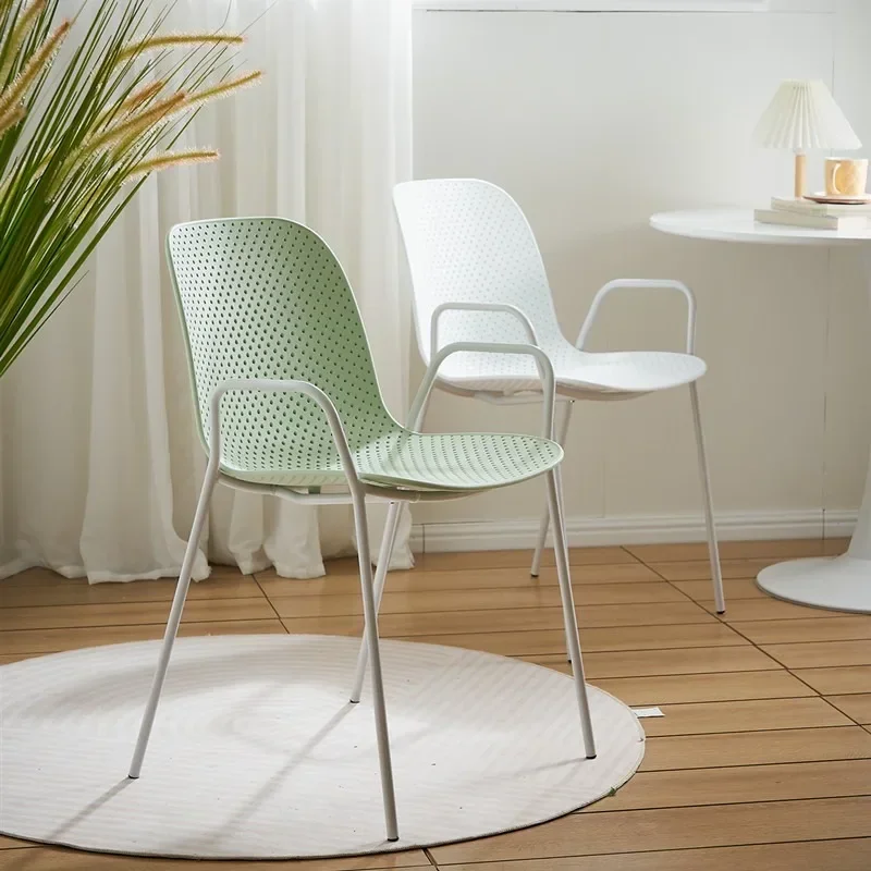 Nordic hollow armless chair plastic backrest negotiation area reception ************ living room dining chair