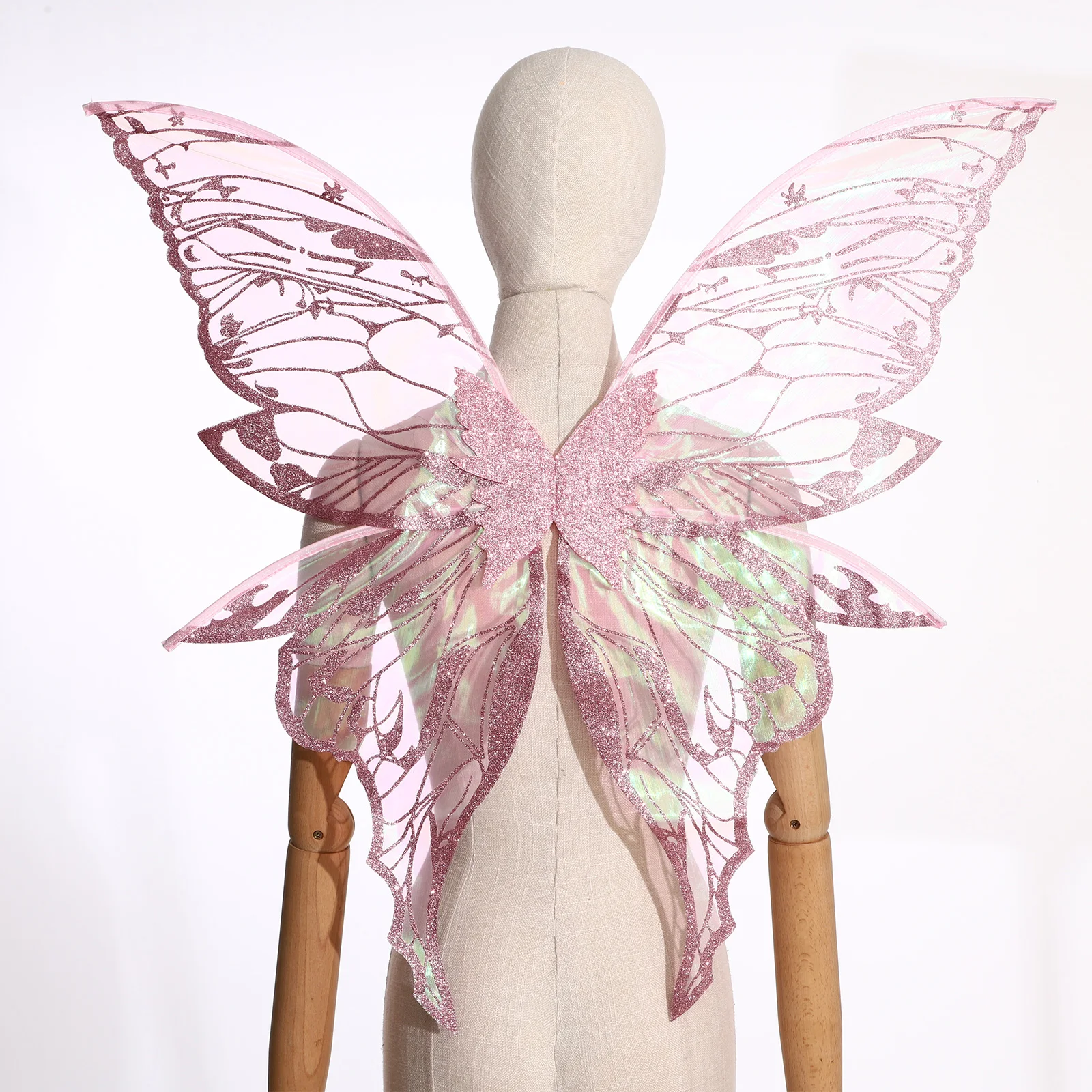 Cute Butterfly Wings Princess Angel Wings with Elf Ears Halloween Role Play Accessories for Women Girls Bachelor Parties Props