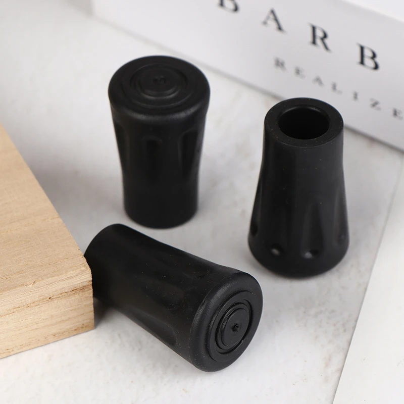 6/12 قطعة البلاستيك الأسود القدم يغطي المضادة للانزلاق أقطاب التنزه غطاء رأس واقي عصا للمشي تلميح أسفل منصات تسلق أغطية حماية #1