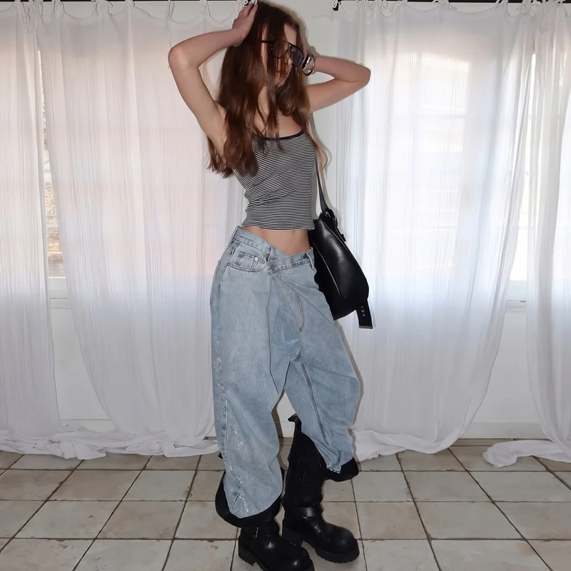 Hugcitar Gestreiftes Farbblock-Top Rückenfreies Sexy Crop-Camisole-Oberteil Sommer Damenmode Outfit Streetwear Party Großhandel – Detail 20