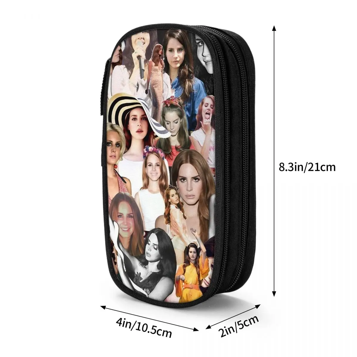 Lana del rey colagem lápis casos moda música caneta titular saco estudante grande armazenamento escritório cosméticos lápis casos