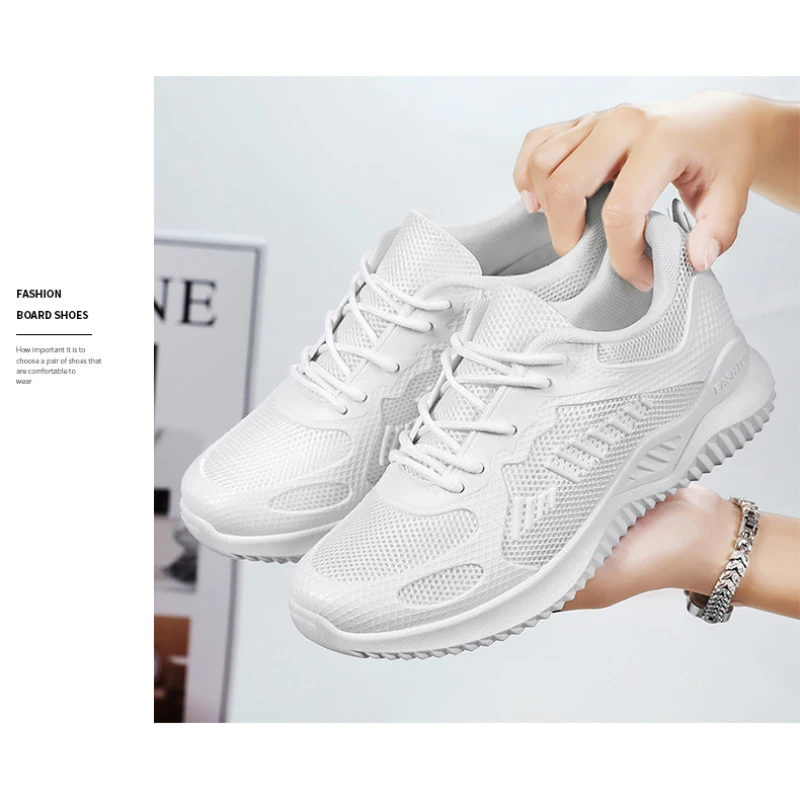 women work shoes comfortable for work 2024 Spring New Leisure Breathable Running Shoes Soft Sole Korean Trendy Single Shoes