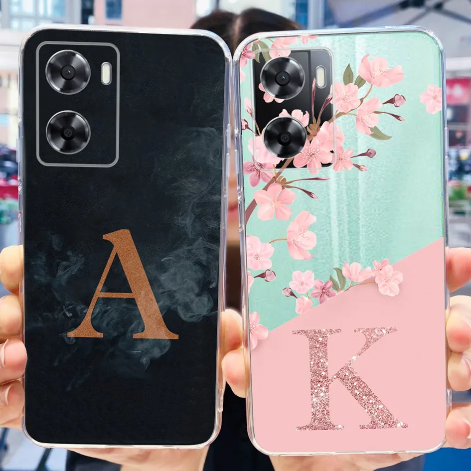 For Cover OPPO A57 A77 4G 2022 Phone Case CPH2387 CPH2385 Cute Letters Slim Soft Silicone Funda For OPPO A57S A57e OPPOA57s Capa