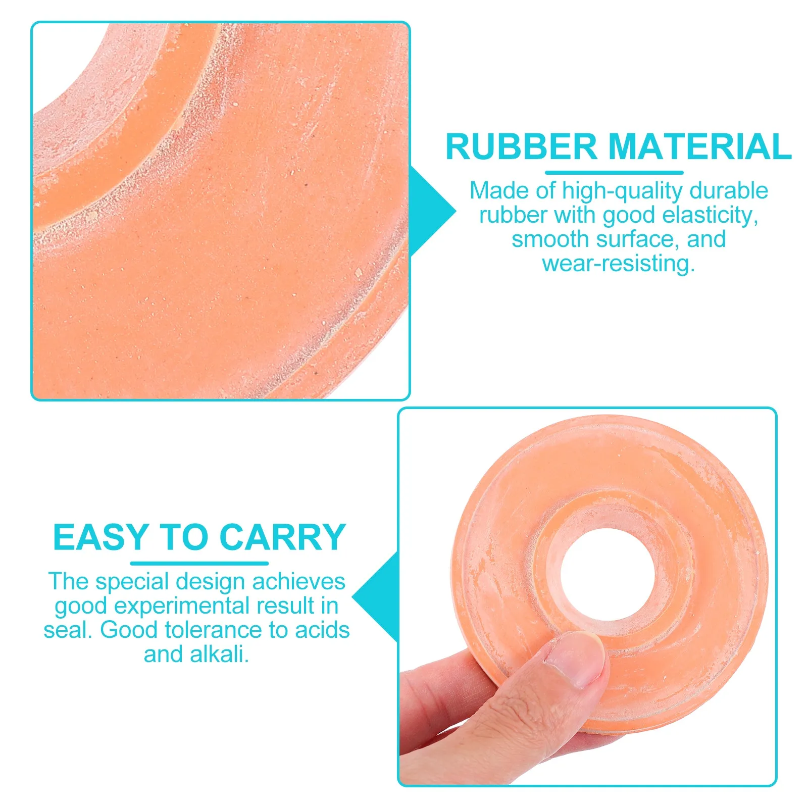 5Pcs Funnel Filter Adapter Smooth Rubber Filters Flexible Sealing Rubber Stopper Chemistry Lab Experiment Supplies - view 4