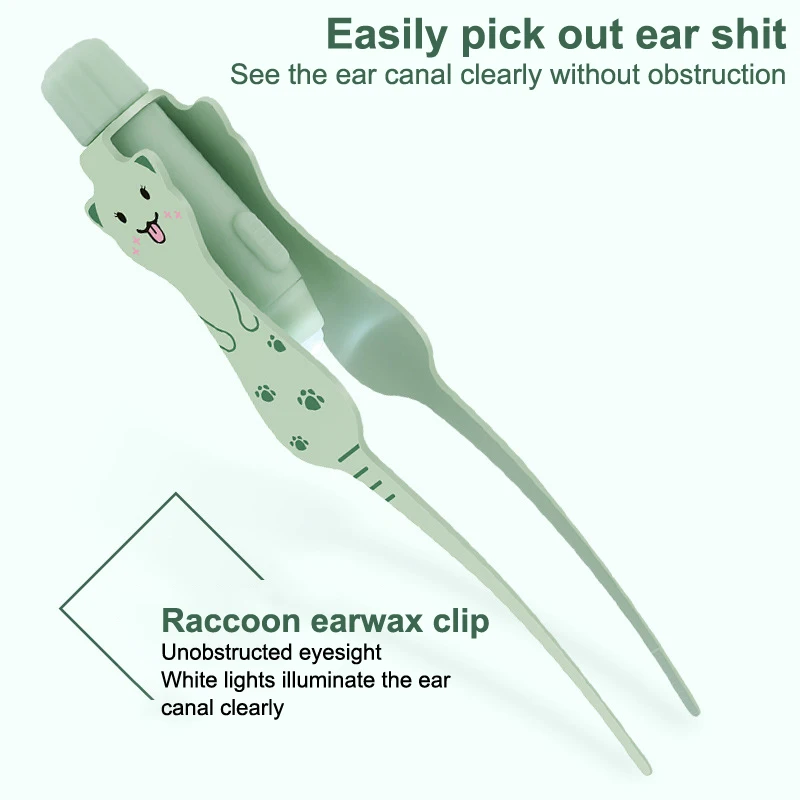 ⭐Baby Ear Cleaner Tweezer Soft Ear Picks LED Flash Light Ear Wax Curette Picker Ear Cleaning Tools Ear Wax Dig Removal Earpick