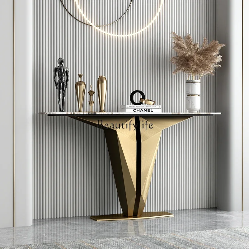 

5Italian light luxury entrance platform, living room corridor creative entrance foyer end view platform