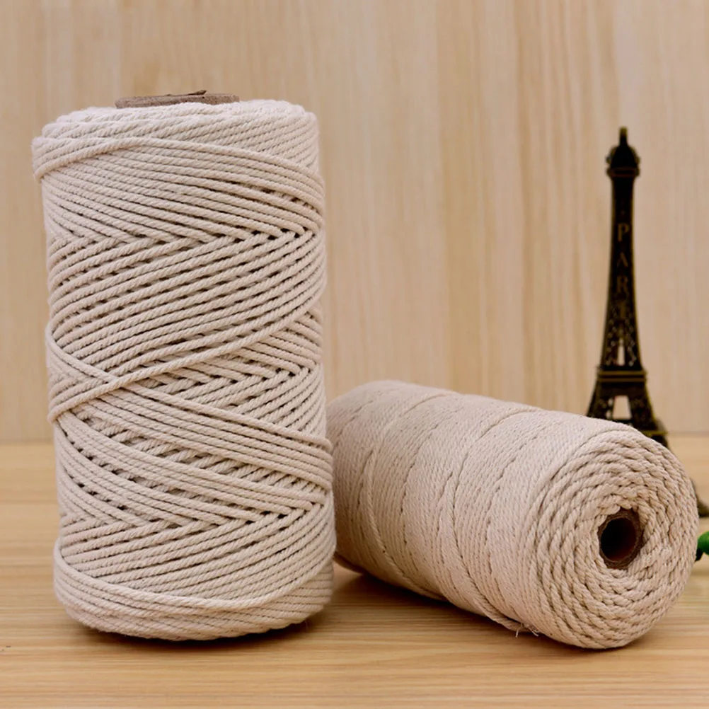 

Handmade Cotton Rope Woven Tapestry Natural Unbleached Cord Diy Macrame Plant Hanger Wall Hanging Decorative Bundle 20000X0.3Cm