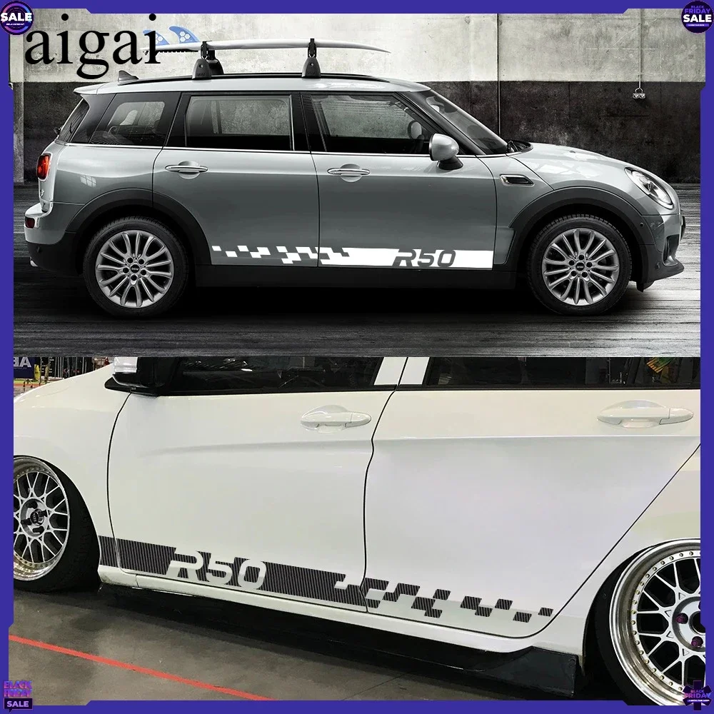Car Door Side Stickers for MINI Cooper S R50 One D Works Hatchback Graphics Racing Sport DIY Decor Decals Tuning Accessories