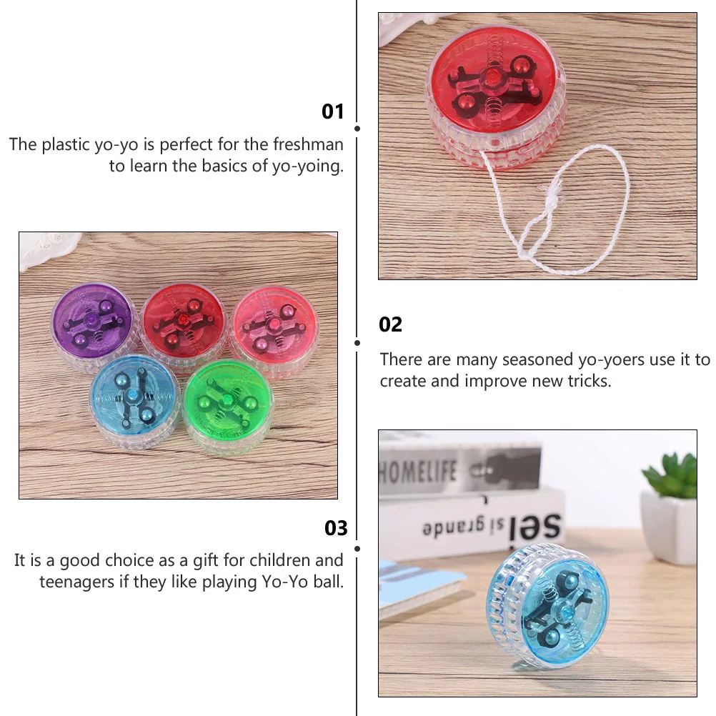 4 قطعة وامض LED مضيئة يويو المبتدئين دائم البلاستيك اليو التنسيق متعة تعلم اللعب يويو للمبتدئين #6