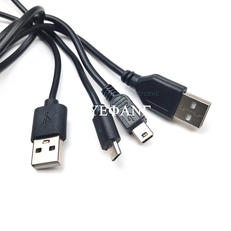 1pcs USB2.0 To Mini/Micro Power Data Cable For Android Phone Car Dash Cam Camera Player Charging Cable Accessories