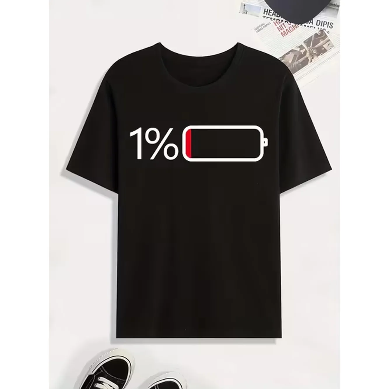 item picture battery t shirt tees for men casual short sleeve tshirt for fall tops as gifts