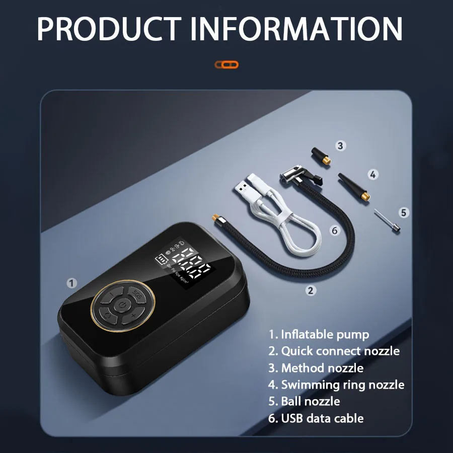 Draadloze Draagbare Auto Luchtpomp Luchtcompressor ABS 12V 150PSI Elektrische Bandenpomp voor Motor Fiets Autoband bal