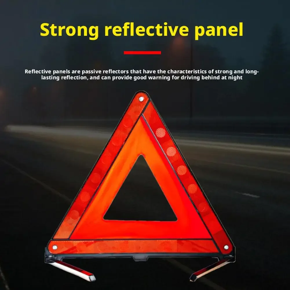 1pcs Car Safety Warning Triangles Foldable Reflective Tripod Road Safety Hazard Stop Sign Auto Emergency Breakdown Tool