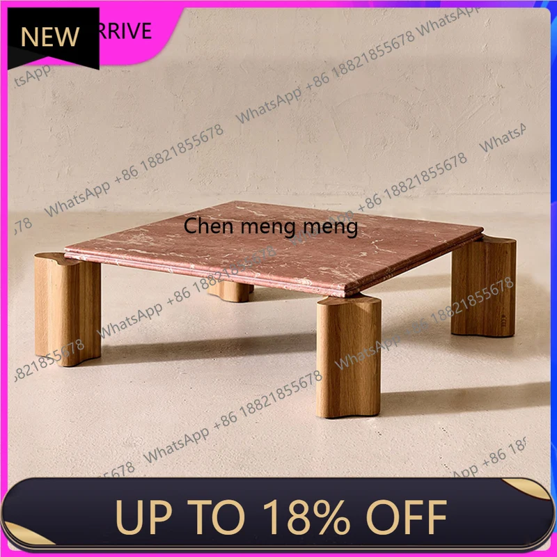 

M78 Minimalist solid wood travertine coffee table small tea table small apartment living room household round balcony, coffee ta