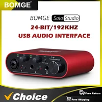 BOMGE BMG-11S USB Focusrite Sally Solo Audio Interface Mixer de 24 bits/192 kHz Tarjeta de sonido profesional y amplificador de auriculares de monitoreo para computadoras de grabación en vivo