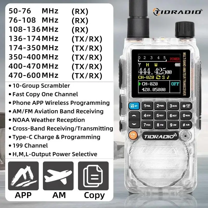 To H3 Radios Walkie Talkie Long range Wireless Programming Air Band Radio Two Way Radio Commutator Station Ham Set