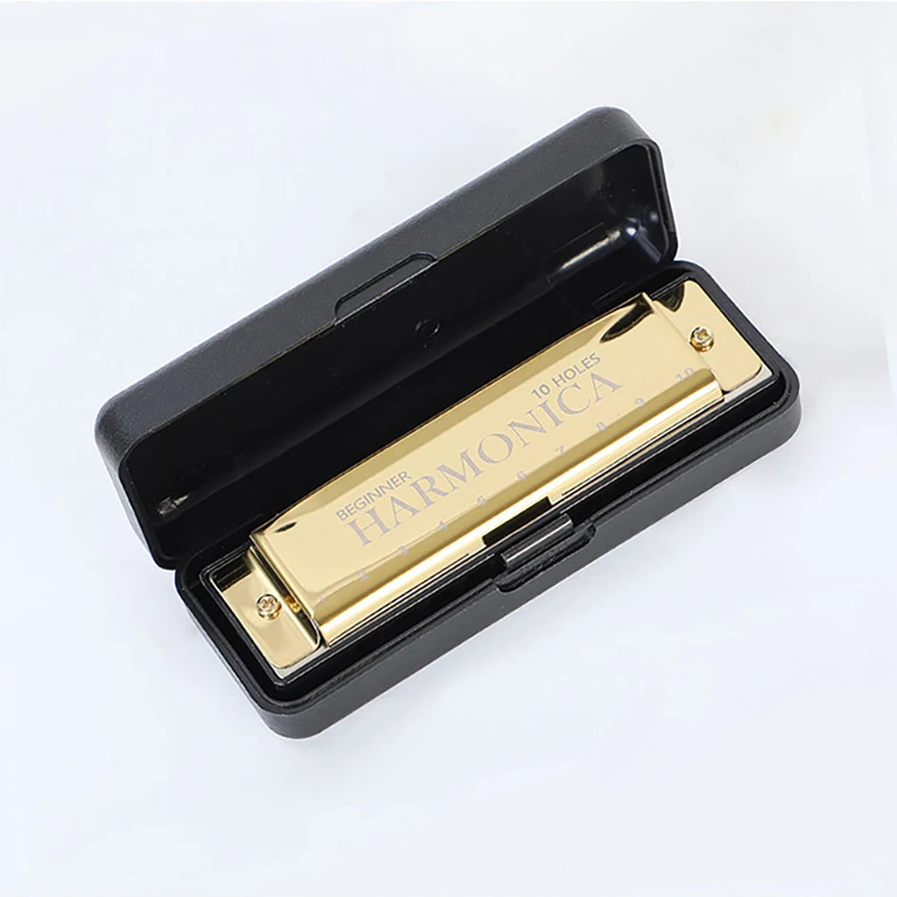 10-Loch C-Mundharmonika aus Phosphorbronze, Diatonische Anfängerharmonika mit Etui-Set für Kinder – Detail 8
