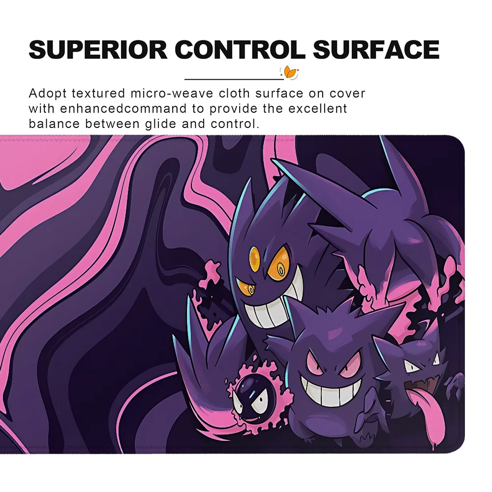 Tappetino per mouse Tappetino per mouse grande per giocatori Anime P-pokemon Gomma antiscivolo Tavolo per computer sul bordo Tappetini da gioco Tappetino da scrivania Accessori per ufficio