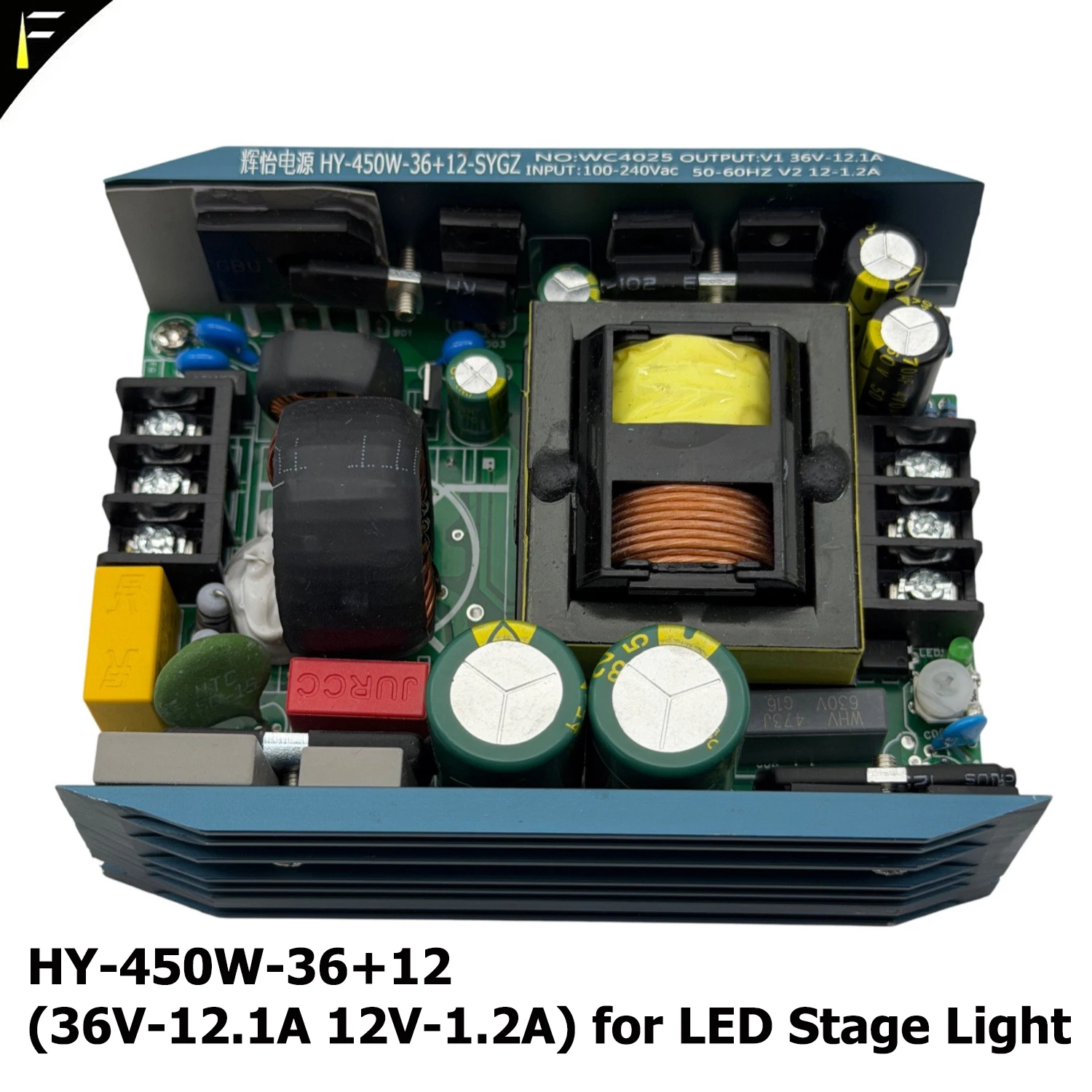 Compact Small Size Power Source Supply For Stage LED Wash Gobo Moving Head Light HY-450W-36+12 (36V-12.1A 12V-1.2A)