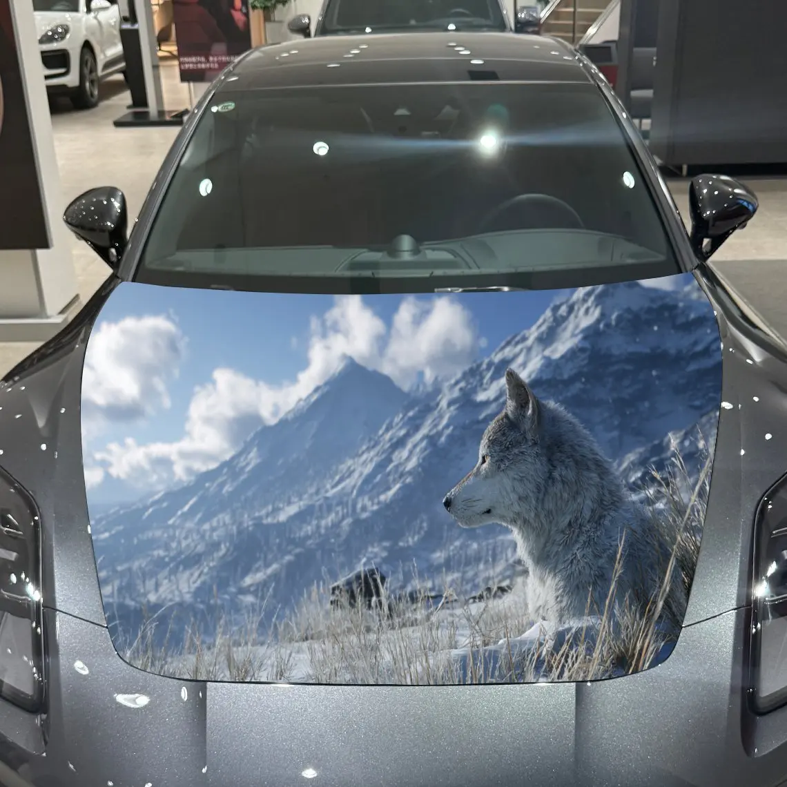 

Одинокий волк, дикая природа, доминирование, ПВХ, обертывания на капот автомобиля, самоклеящаяся водонепроницаемая наклейка на капот автомобиля, украшение автомобиля Prote